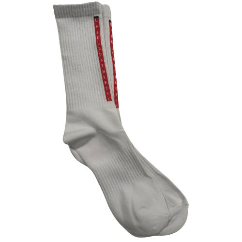LABELED ATHLETIC - ALIGNED FOCUS SOCKS | WHITE/RED/BLACK