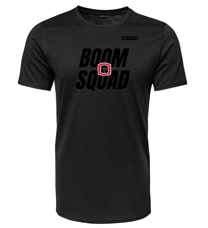 BOOM SQUAD LABELED ATHLETIC TSHIRT | BLACK/BLACK