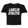 LABELED ATHLETIC &quot;STACKED BIG FONT&quot; CROPPED T-SHIRT BLACK/WHITE