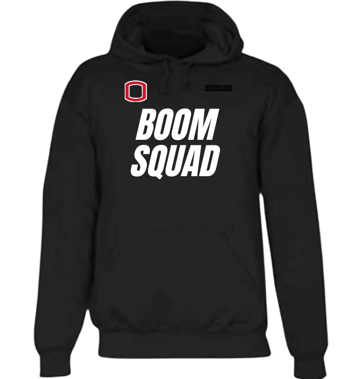 BOOM SQUAD LABELED ATHLETIC HOODIE | BLACK/WHITE