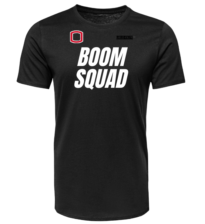 BOOM SQUAD LABELED ATHLETIC TSHIRT | BLACK/WHITE