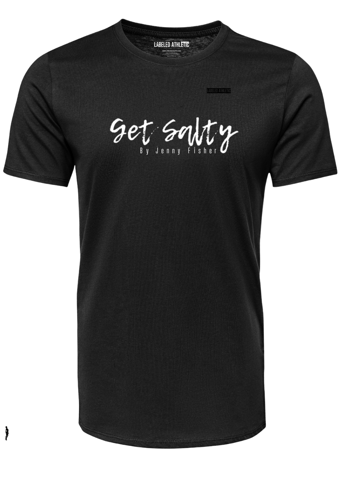 GET SALTY by Jenny Fisher - LABELED ATHLETIC T-SHIRT | BLACK/WHITE/BLACK
