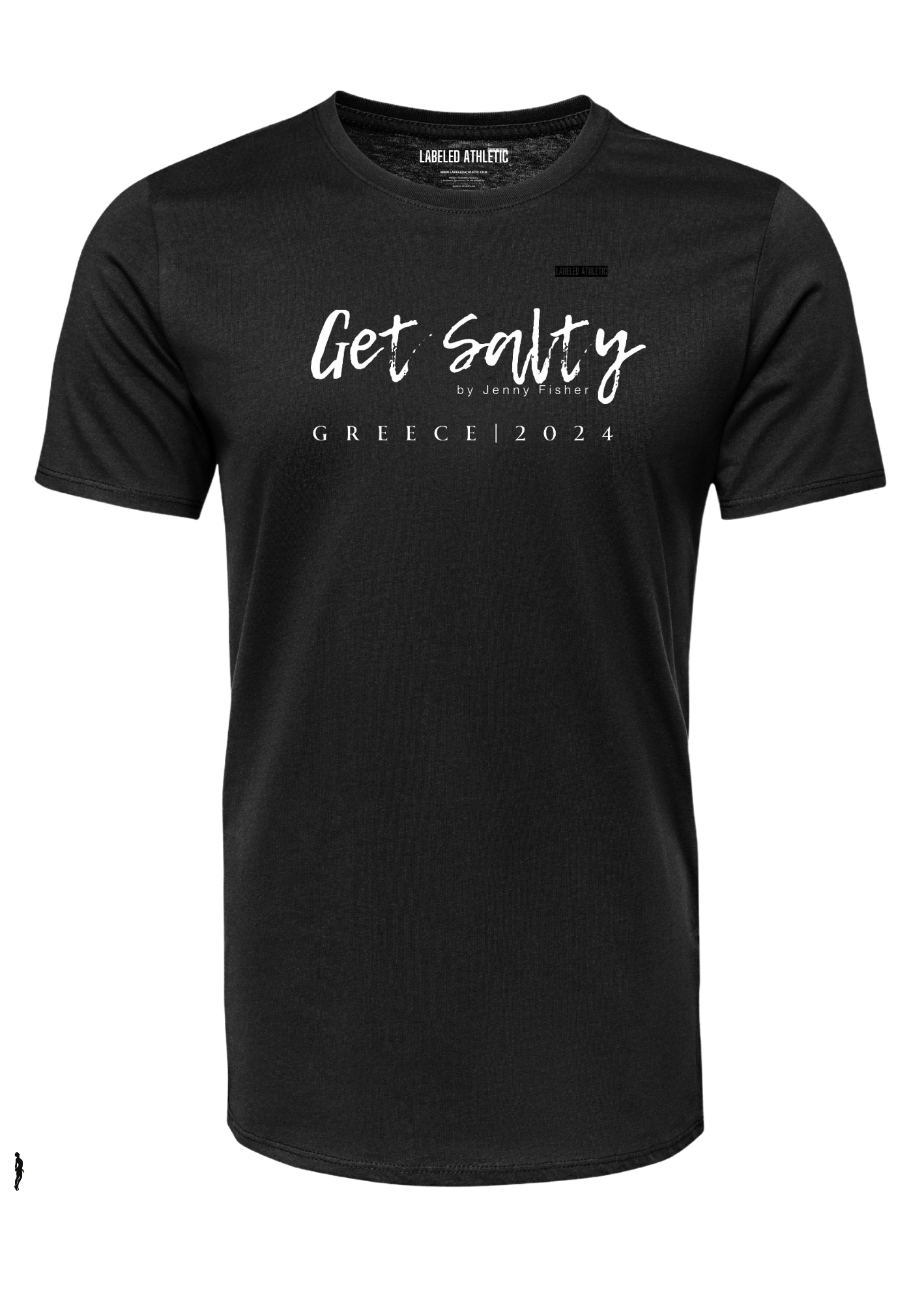 GREECE 2024 | GET SALTY by Jenny Fisher - LABELED ATHLETIC T-SHIRT | BLACK/WHITE/BLACK