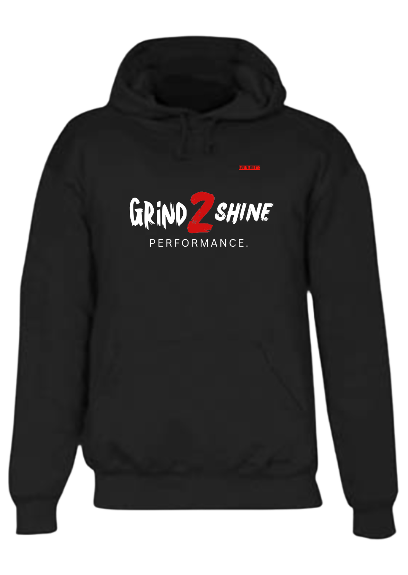GRIND 2 SHINE f LABELED ATHLETIC HOODIE | BLK/WHT/RED