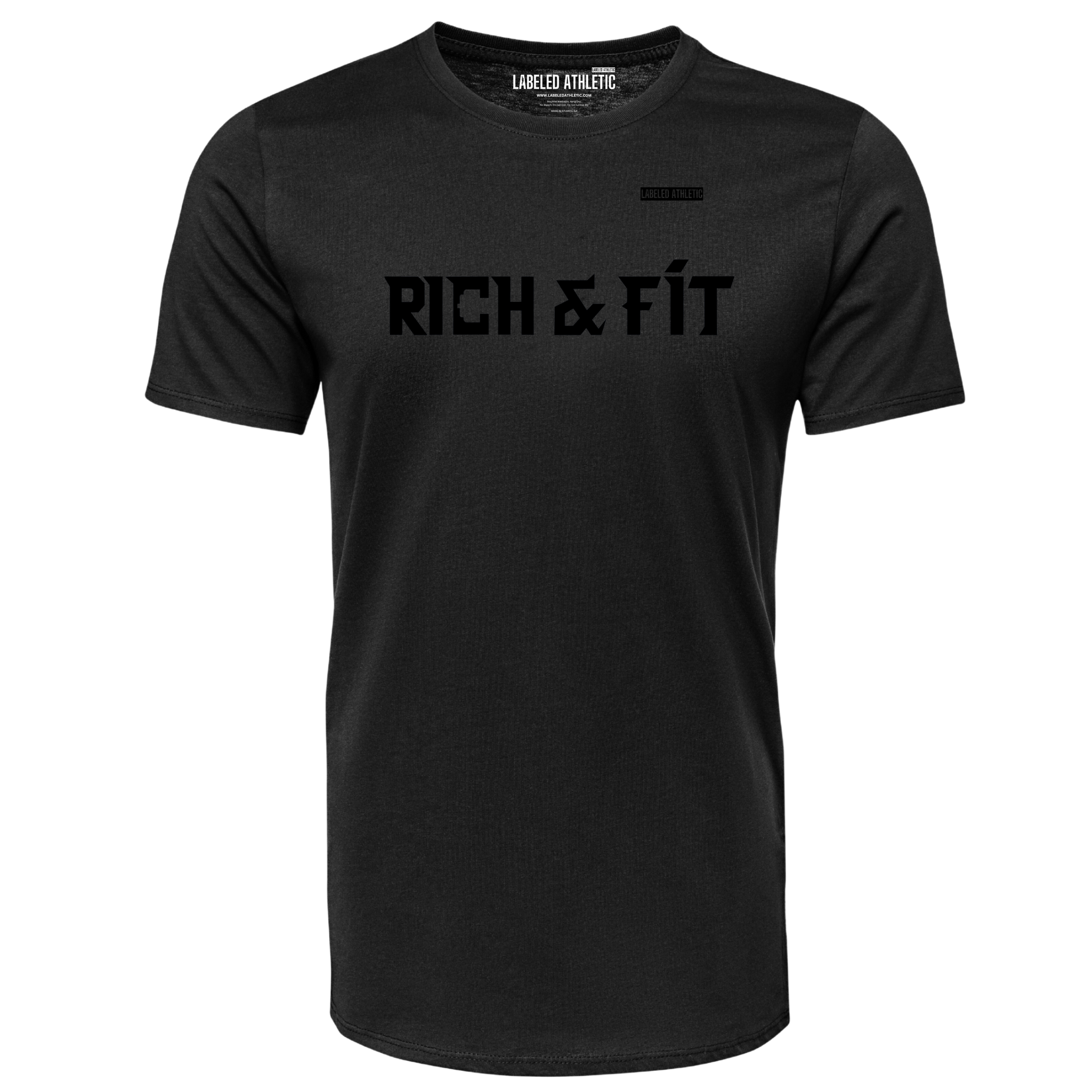 Copy of RICH & FIT - LABELED ATHLETIC T-SHIRT | BLACK/BLACK