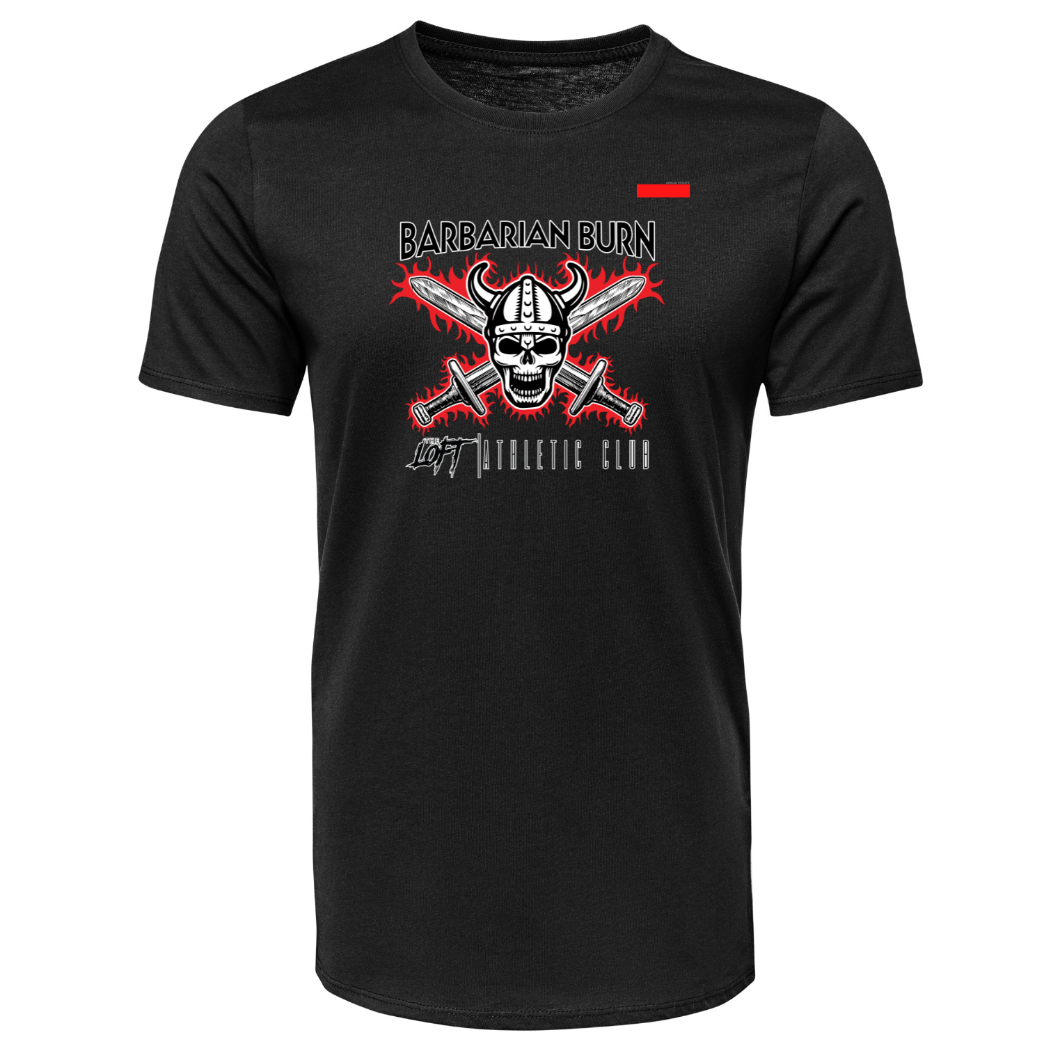 THE LOFT ATHLETIC CLUB "BARBARIAN BURN" - LABELED ATHLETIC T-SHIRT | BLACK/RED/WHITE