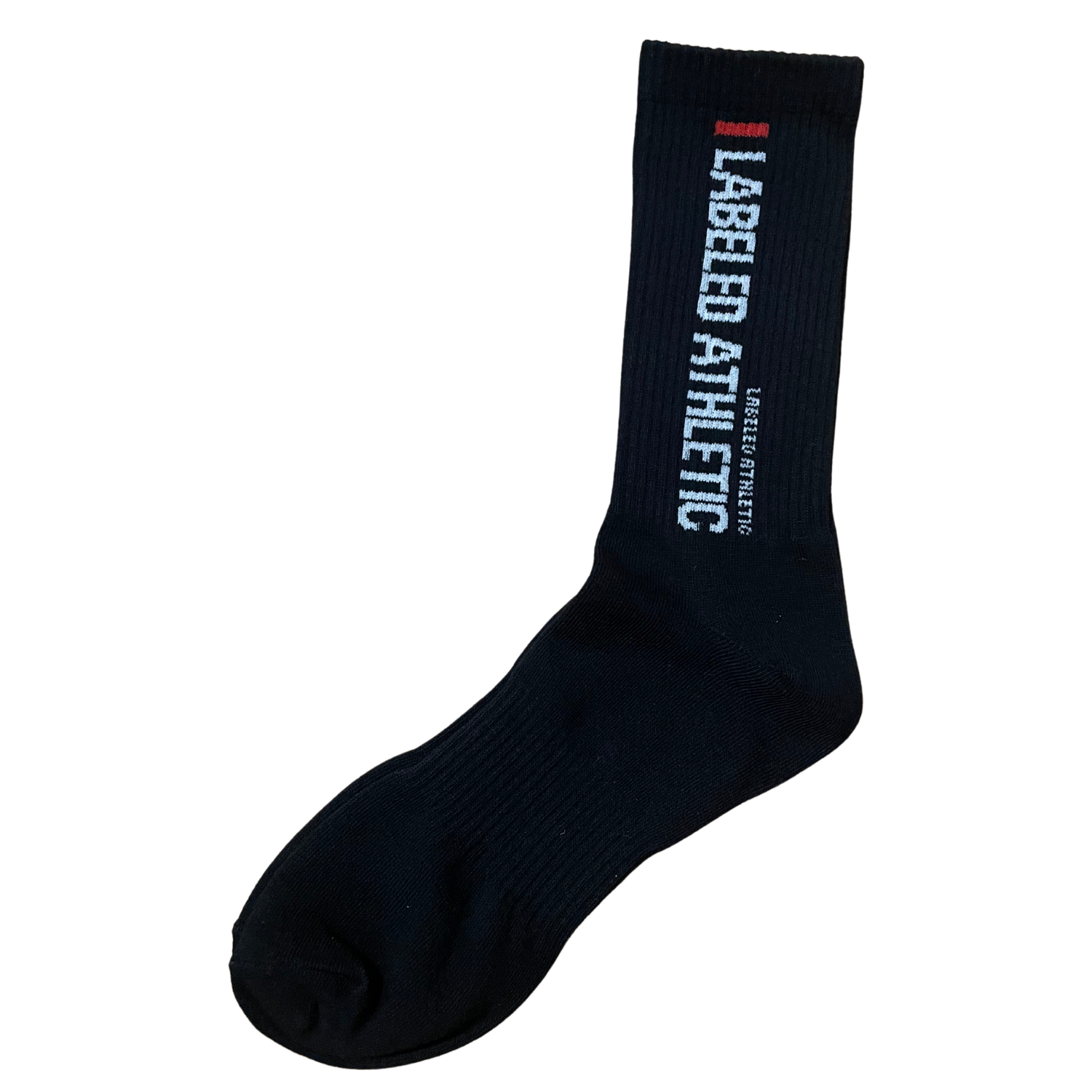 LABELED ATHLETIC BRANDED SOCKS | BLACK
